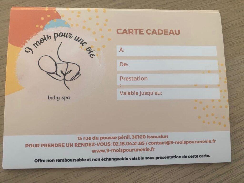 Carte cadeau - 9 mois pour une vie